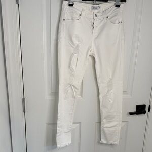 Just Black White Distressed Skinny Jeans